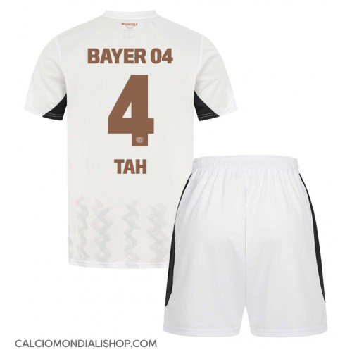 Maglie da calcio Bayer Leverkusen Jonathan Tah #4 Seconda Maglia Bambino 2024-25 Manica Corta (+ Pantaloni corti)